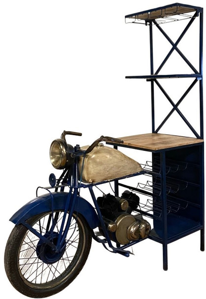 20.5" X 58" X 71" Blue Half-Bike Bar