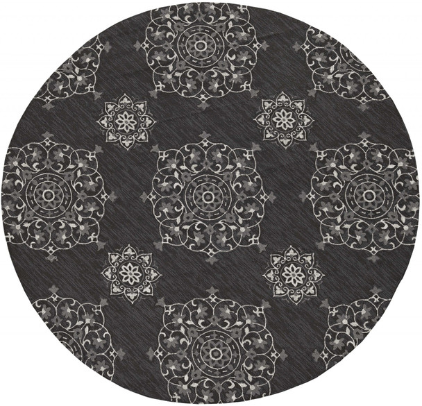 90" X 114" Charcoal Polypropylene Rug