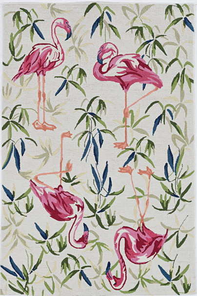 5' x 7' Ivory or Pink Flamingo Indoor Area Rug