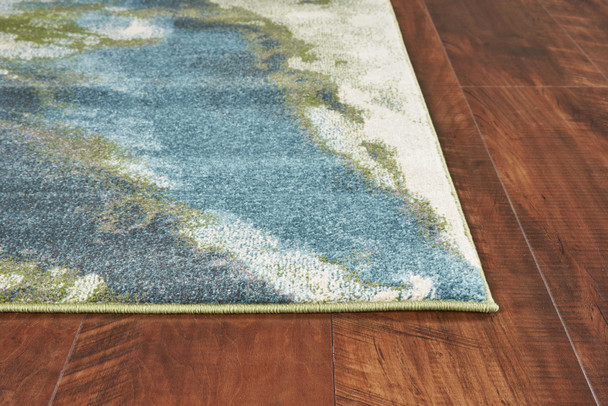 3' x 5' Teal Abstract Splashes Area Rug