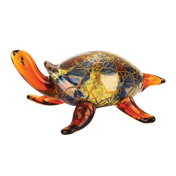 4" Mouth Blown Turtle Art Glass