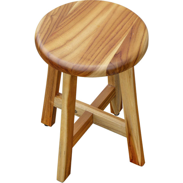 13" Round Compact Teak Chair in Natural Finish