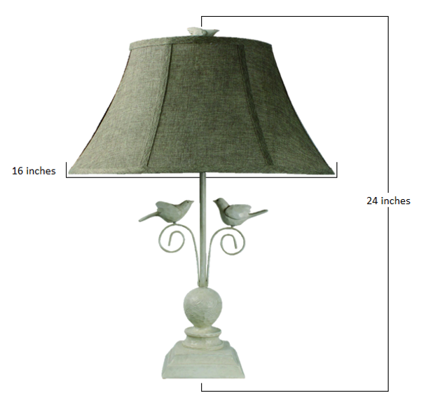 Cheerful White Table Lamp with 3D White Birds