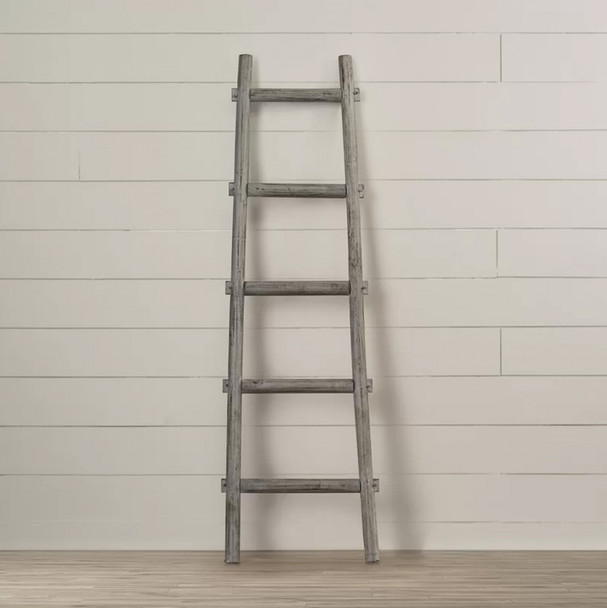 5 Step Grey Decorative Ladder Shelve