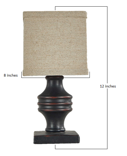 Classic Black Accent Lamp with Neutral Shade