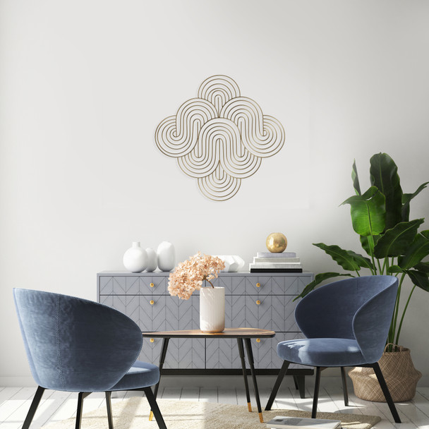 Golden Wave Pattern Wall Decor