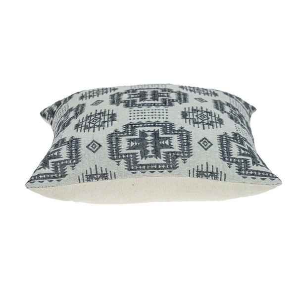 Gray Aztec Design Throw Pillow