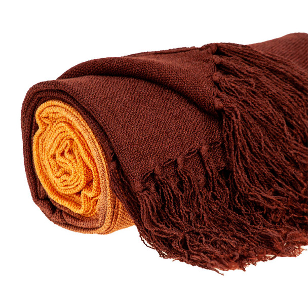 Orange Ombre Handloom Throw Blanket