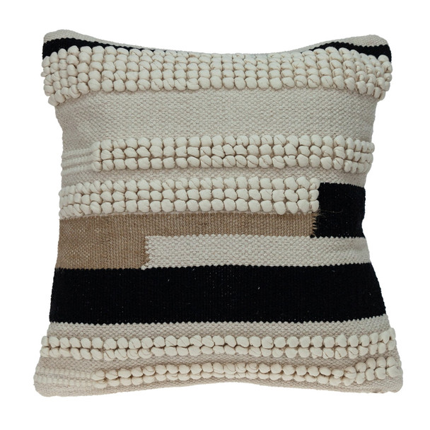 Natural Woven Bohemian Throw Pillow