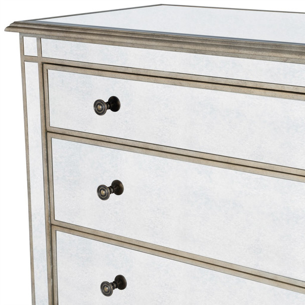 Rectangle Mirrored Three Drawer Console Storage Chest