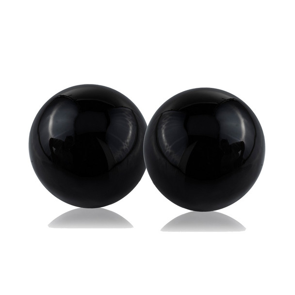 Set of 2 Black Aluminum Decorative Spheres 3"