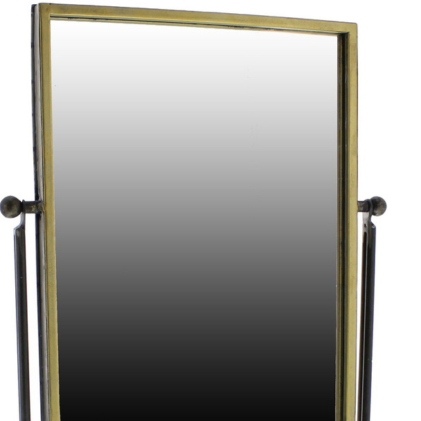Rustic Goldtone Rectangular Vanity Mirror