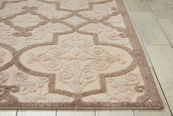 5 x 8 Cream and Beige Trellis Indoor Outdoor Area Rug