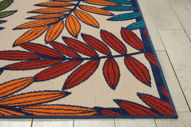 4x 6 Multicolored Leaves Indoor Outdoor Area Rug