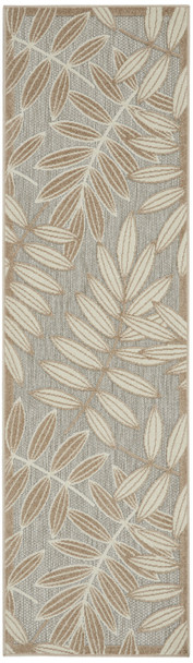 2 x 8 Natural Leaves Indoor Outdoor Runner Rug