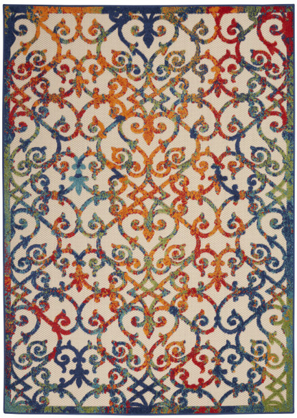 4 x 6 Rainbow Colored Indoor Outdoor Area Rug