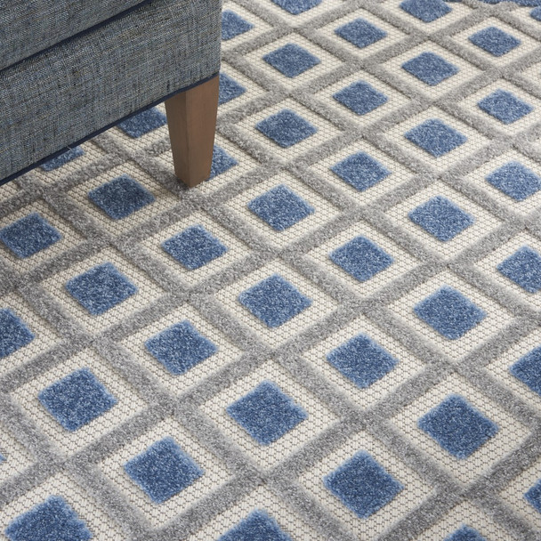 4 x 6 Blue and Gray Indoor Outdoor Area Rug