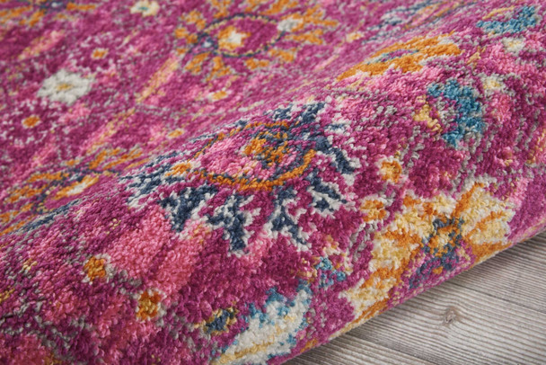 2 x 8 Fuchsia and Orange Distressed Runner Rug