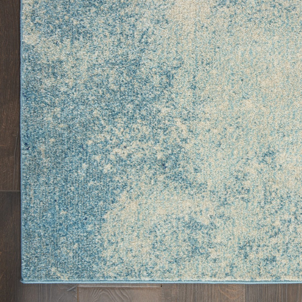 2 x 8 Light Blue and Ivory Abstract Sky Runner Rug