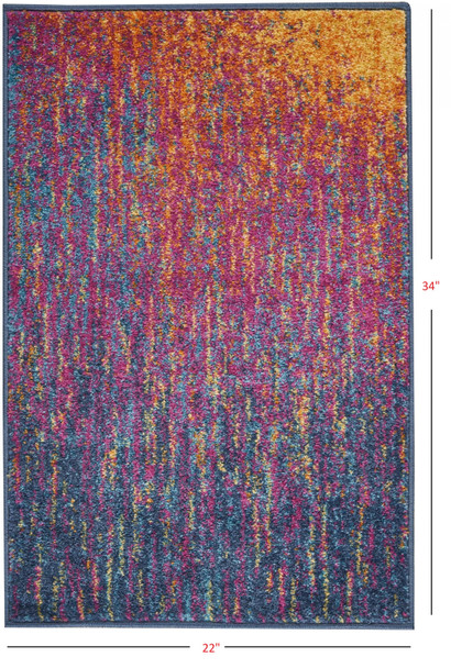 2 x 3 Rainbow Abstract Striations Scatter Rug