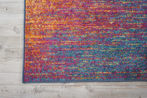 2 x 8 Rainbow Abstract Striations Runner Rug
