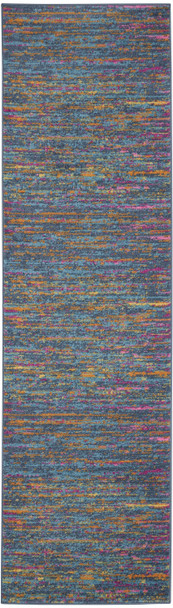 2 x 8 Blue Distressed Striations Runner Rug