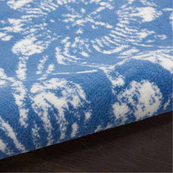 4 x 6 Blue and Ivory Floral Vines Area Rug