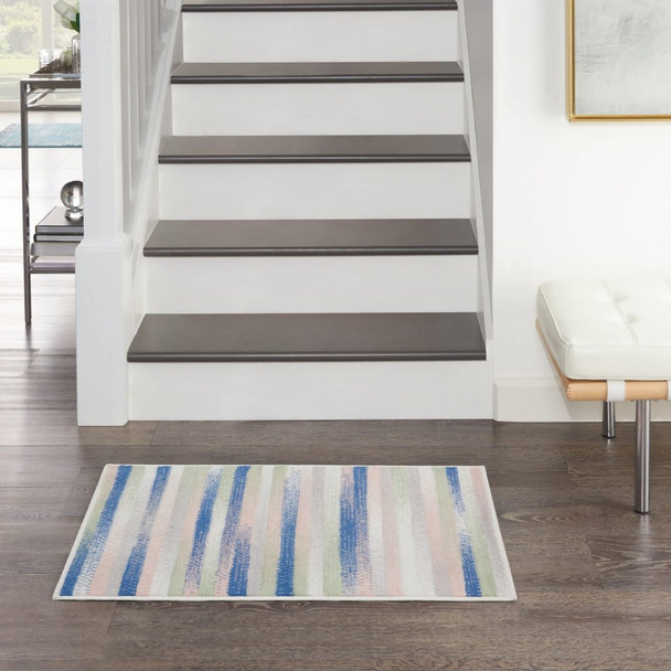 6 x 9 Ivory Halftone Stripe Area Rug