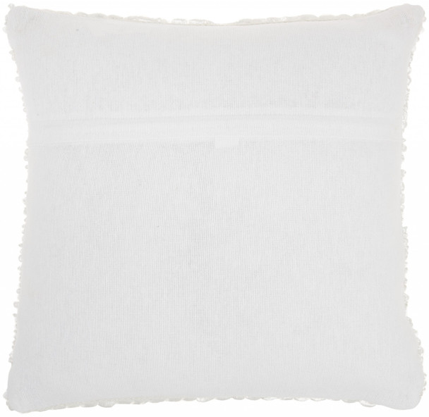 Petite White Striped Throw Pillow