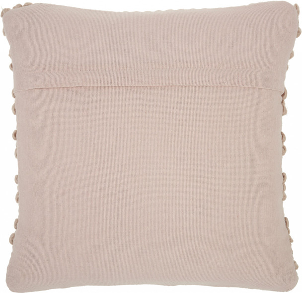 XL Rose Pink Pom-Pom Detailed Throw Pillow