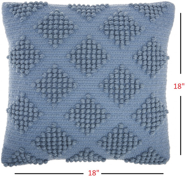 Soft Blue Textured Diamonds Throw Pillow