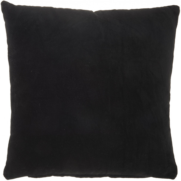 Solid Black Casual Throw Pillow