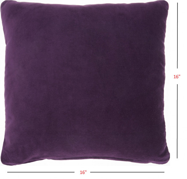Purple Velvet Modern Throw Pillow