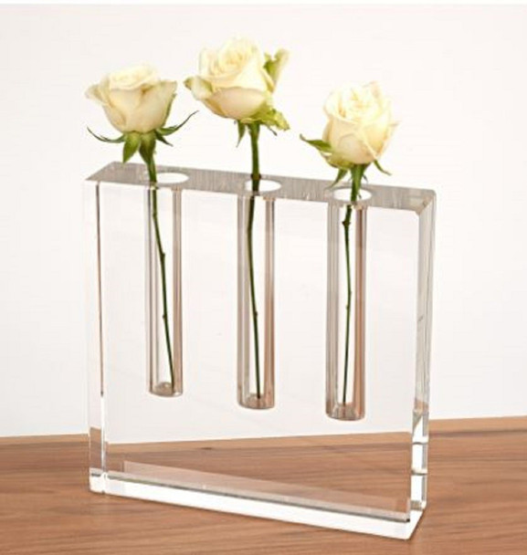 Modern Clear Square Block Optical Crystal Vase