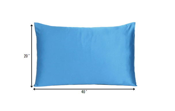 Bright Blue Dreamy Set of 2 Silky Satin King Pillowcases