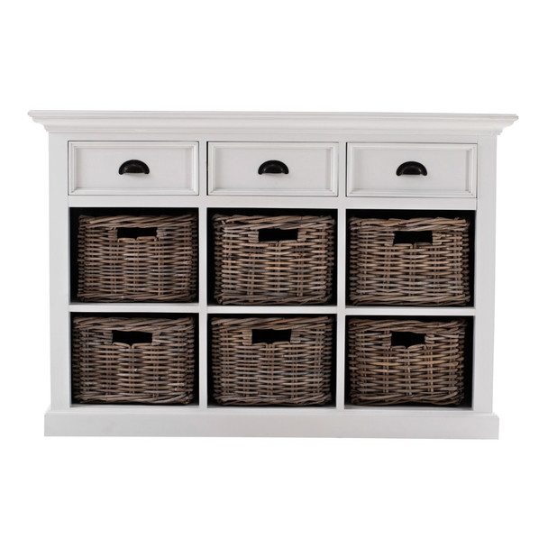 Modern Farmhouse Buffet Server with Basket Set