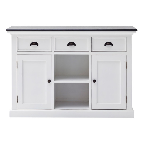 Modern Farmhouse Black and White Large Accent Cabinet