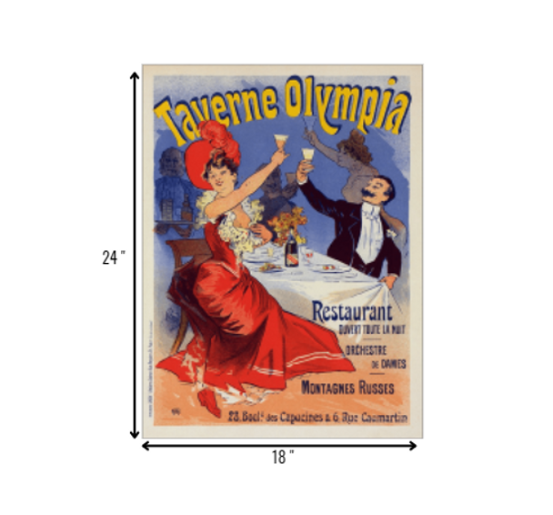 18" x 24" Taverne Olympia French Restaraunt Wall Art Print