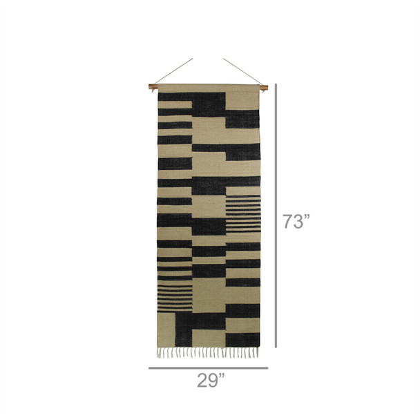 Black and Beige Jute Wall Hanging