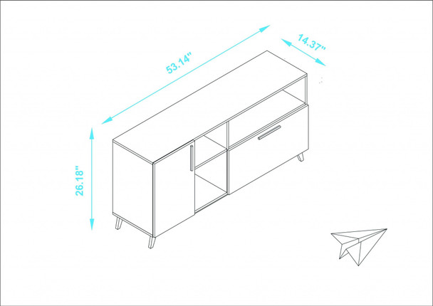 Modern Black and Natural Asymmetrical TV Stand