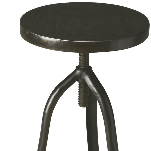 Black Iron Revolving Round Stool