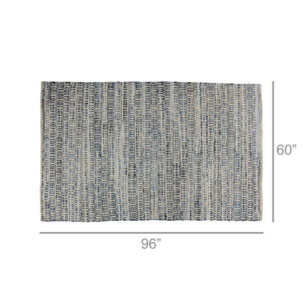 5 x 8 Blue and Gray Ogee Area Rug