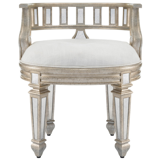 Mirrored Crescent Vanity Stool