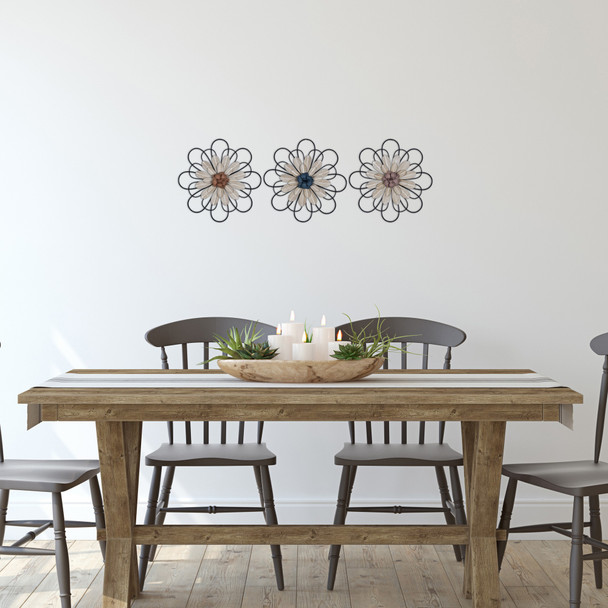 Black Metal Floral Wall Decor