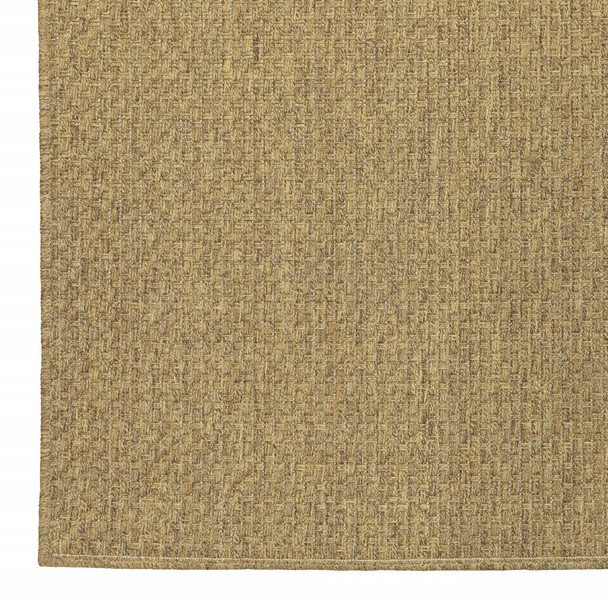 9x13 Solid Tan Indoor Outdoor Area Rug