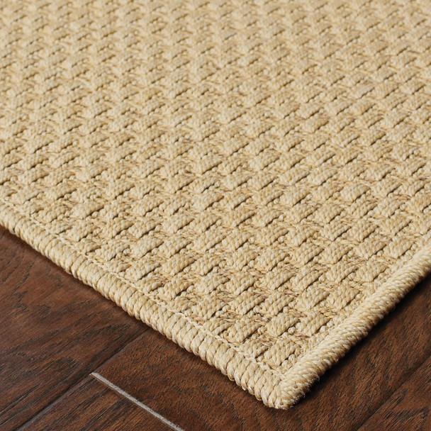 3x5 Solid Sand Beige Indoor Outdoor Area Rug