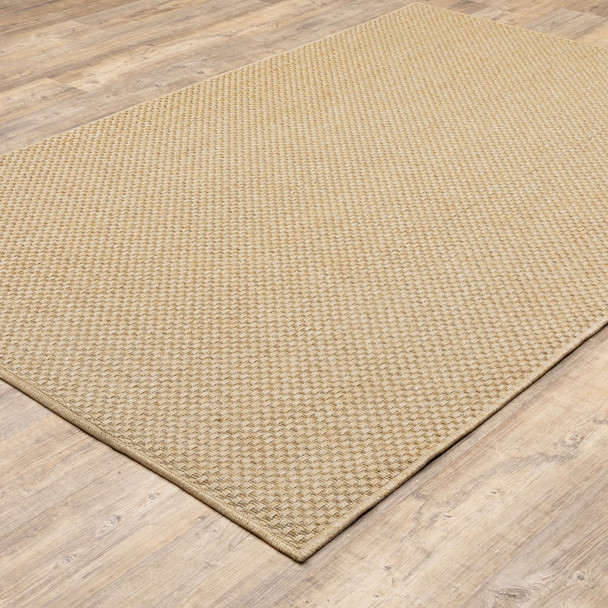 4x6 Solid Sand Beige Indoor Outdoor Area Rug