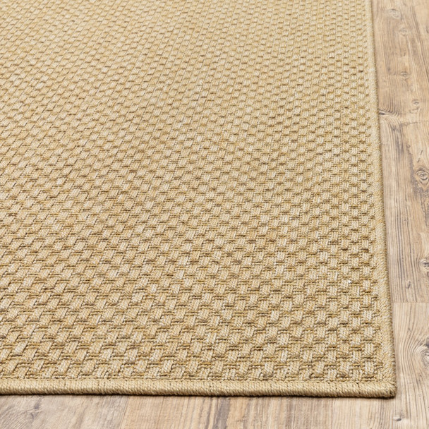 9x13 Solid Sand Beige Indoor Outdoor Area Rug