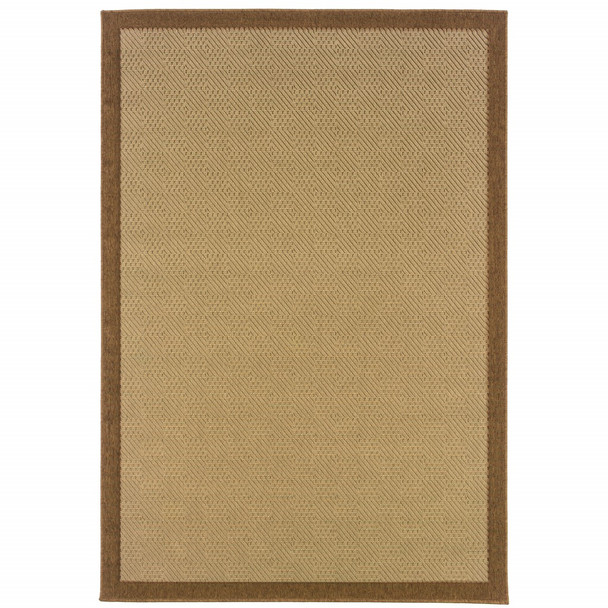 3x5 Beige and Brown Plain Indoor Outdoor Area Rug