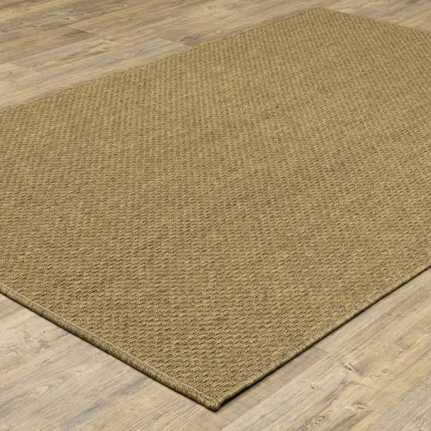 2x4 Solid Tan Indoor Outdoor Scatter Rug